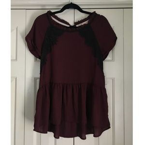 Rewind Maroon Flowy Top